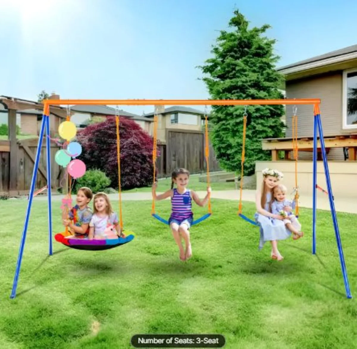 Swing Sets for Backyard,600lbs Load Capacity Swing - Image 1