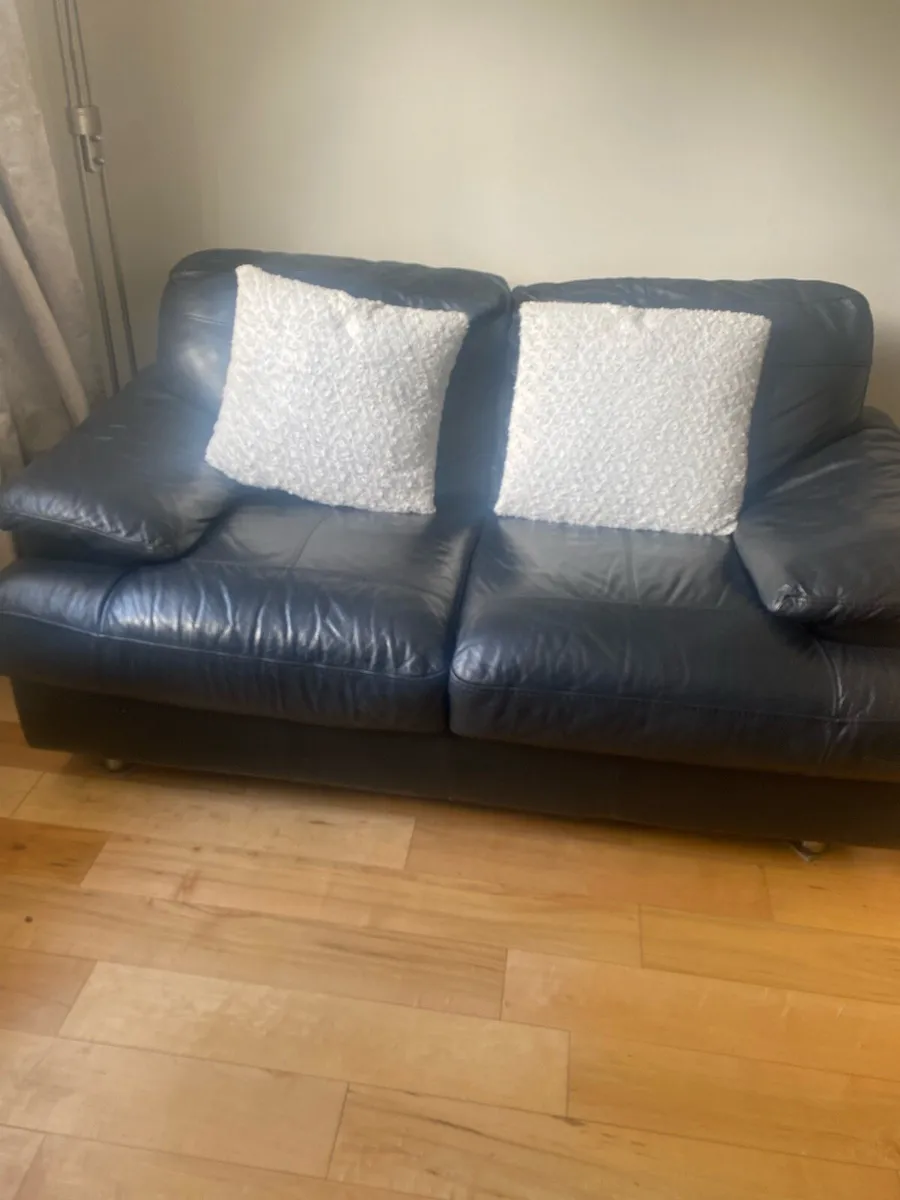 2 Seater Leather Sofa - Image 1
