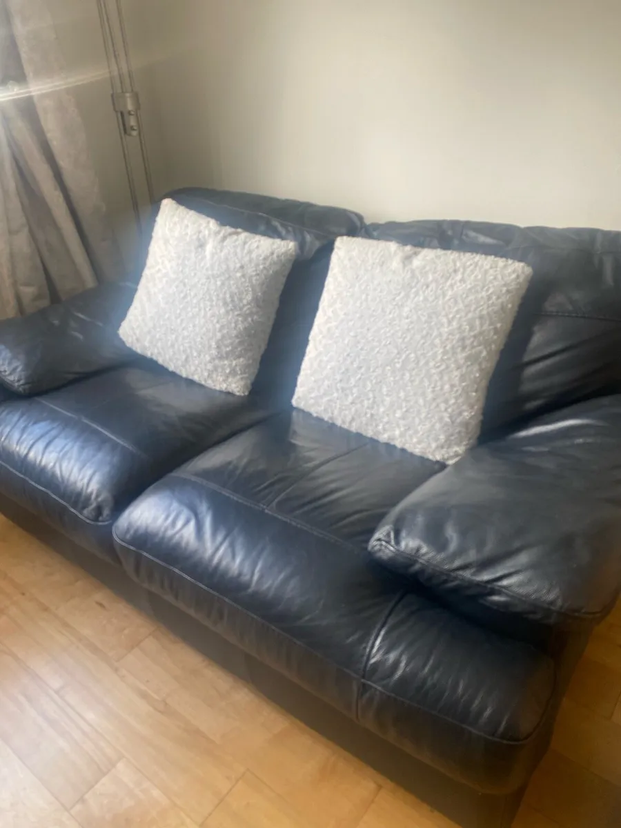 2 Seater Leather Sofa - Image 2
