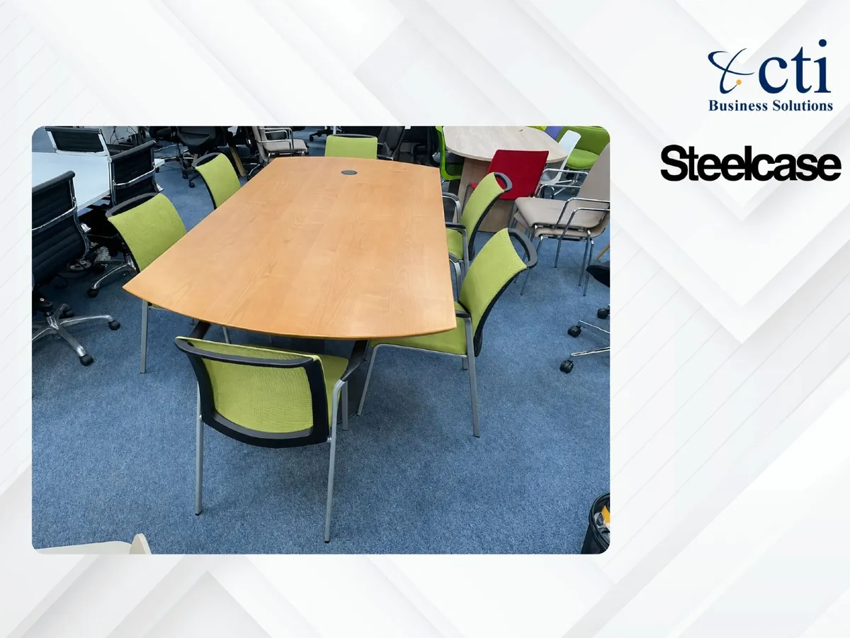 6 X Steelcase Green Meeting Chairs - Image 4