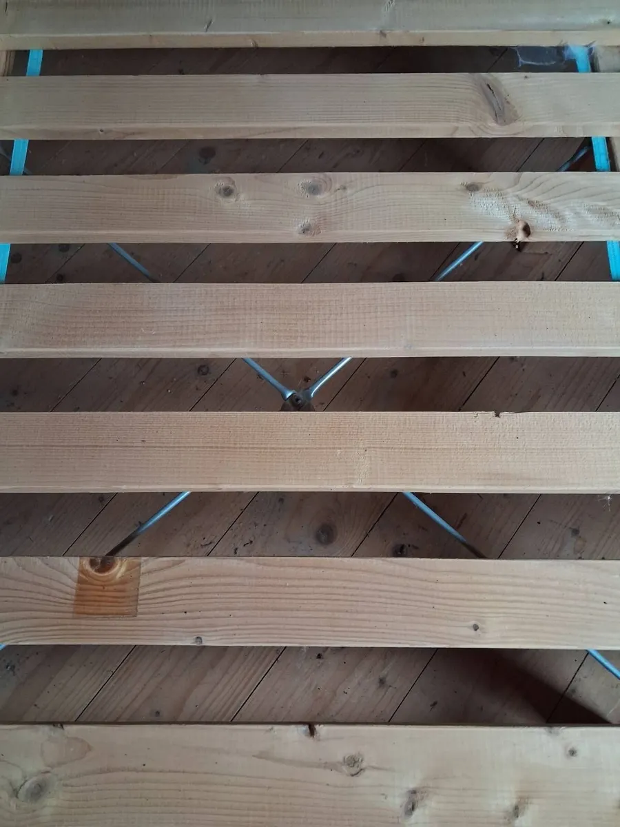 Solid Pine Double Bed w/matress & bedside locker - Image 2