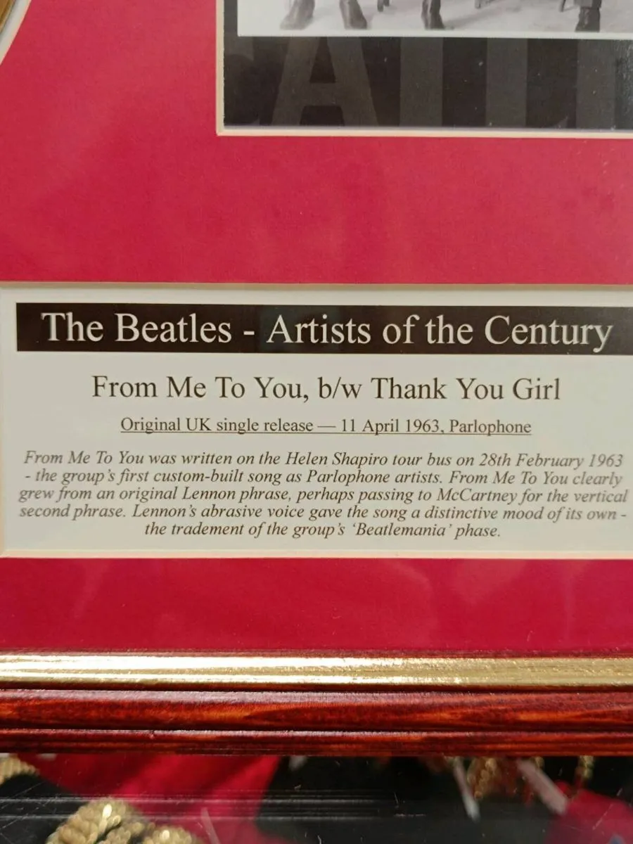 The Beatles Original UK Single Release Gold Plated - Image 1