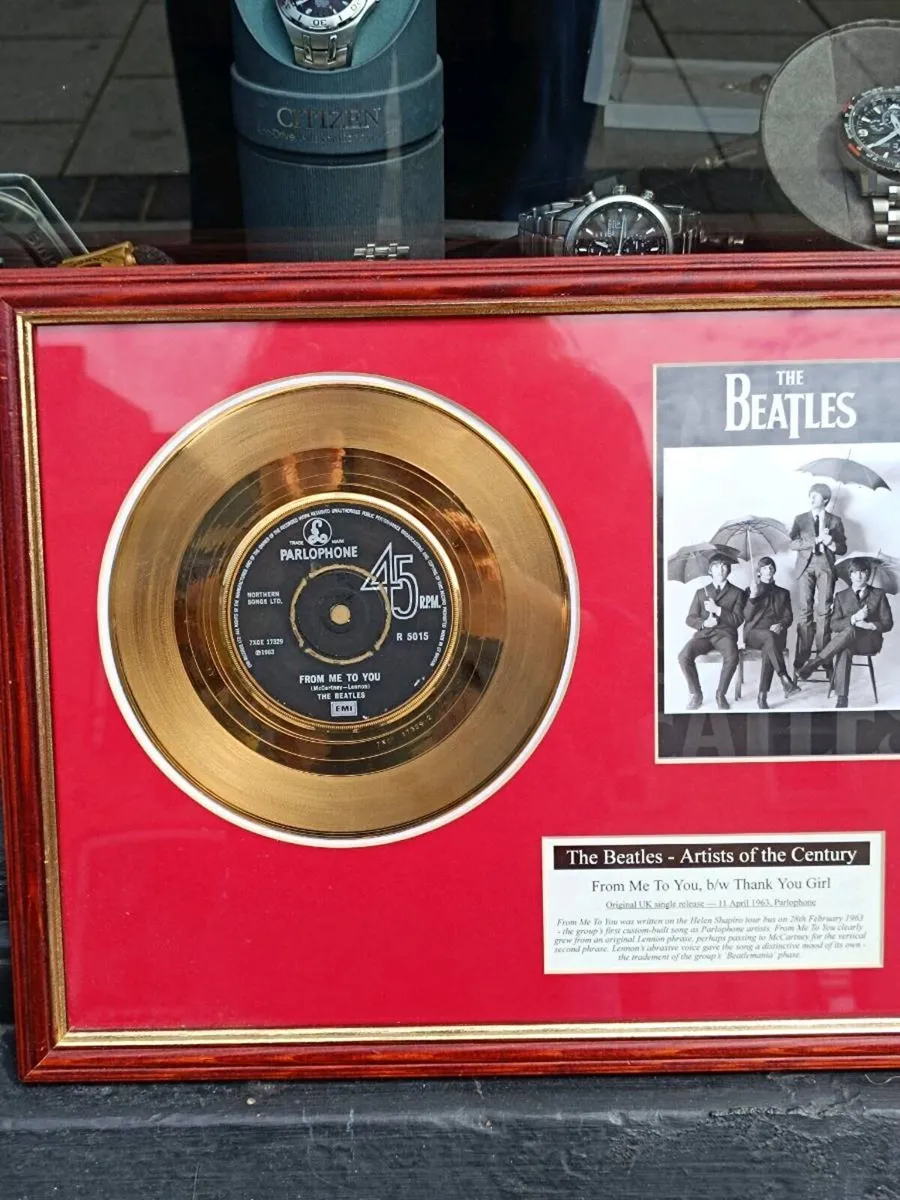 The Beatles Original UK Single Release Gold Plated - Image 3