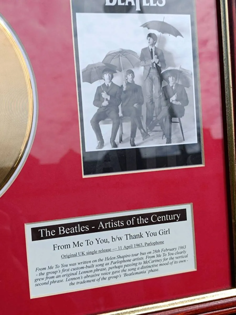 The Beatles Original UK Single Release Gold Plated - Image 4