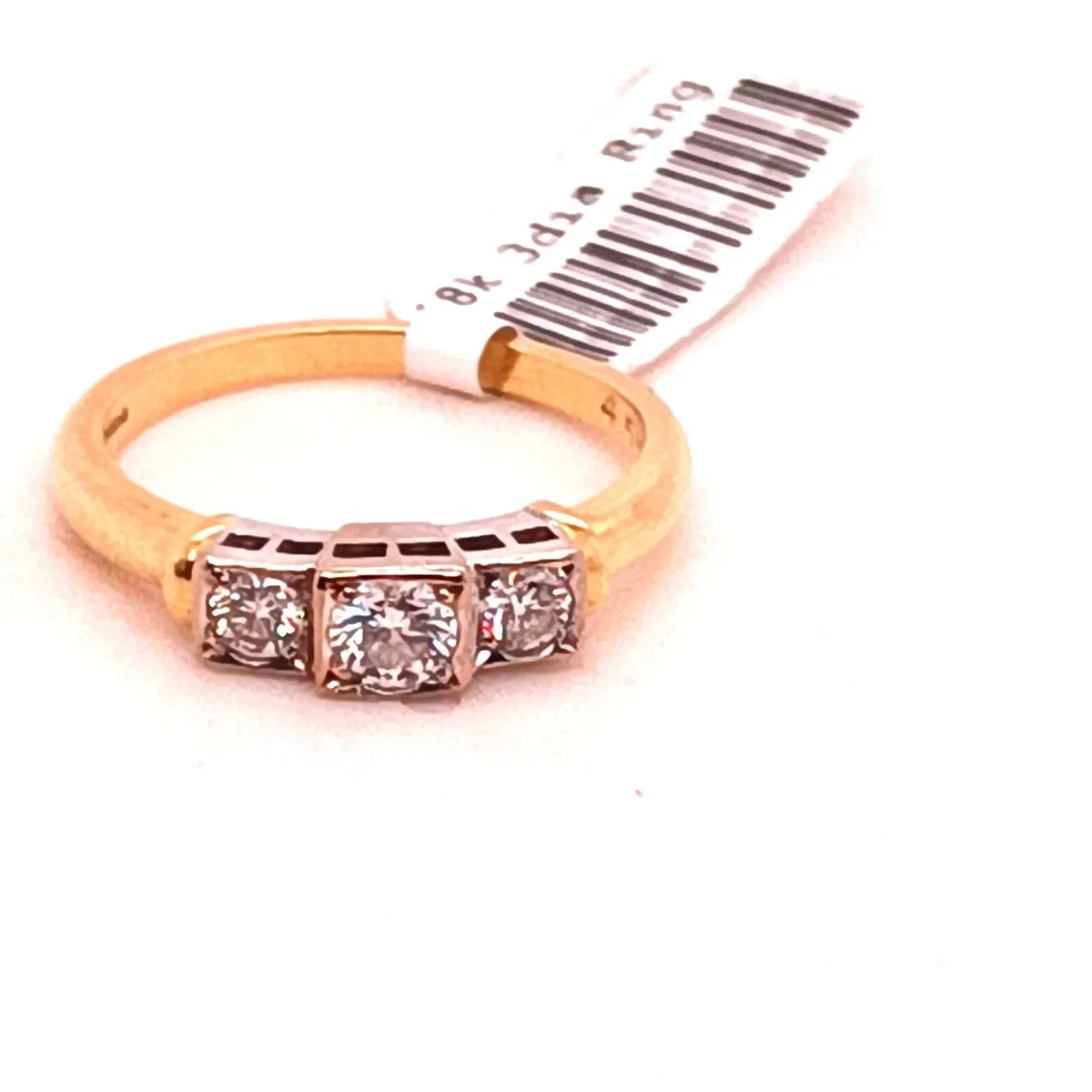 3 Stones Diamond Ring, 18k Yellow Gold - Image 1