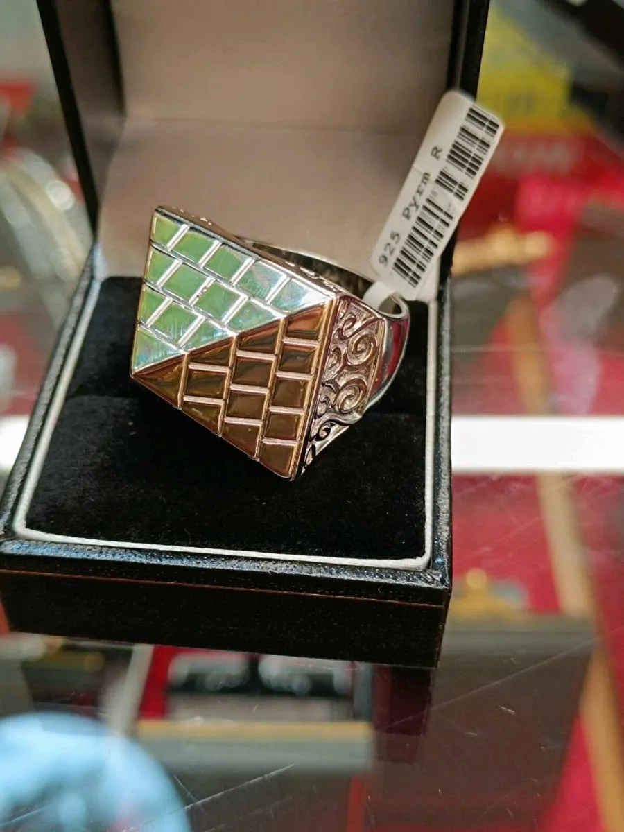 Large Sterling Silver Pyramid Ring , Brand New - Image 1