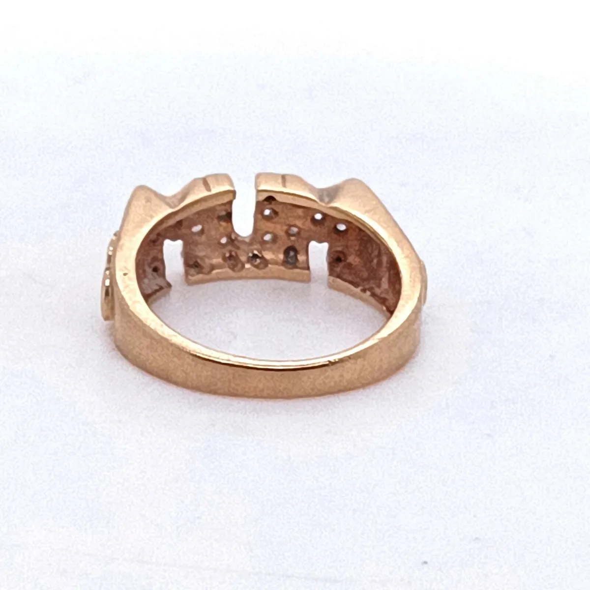 9k Yellow Gold CZ MUM Ring - Image 2