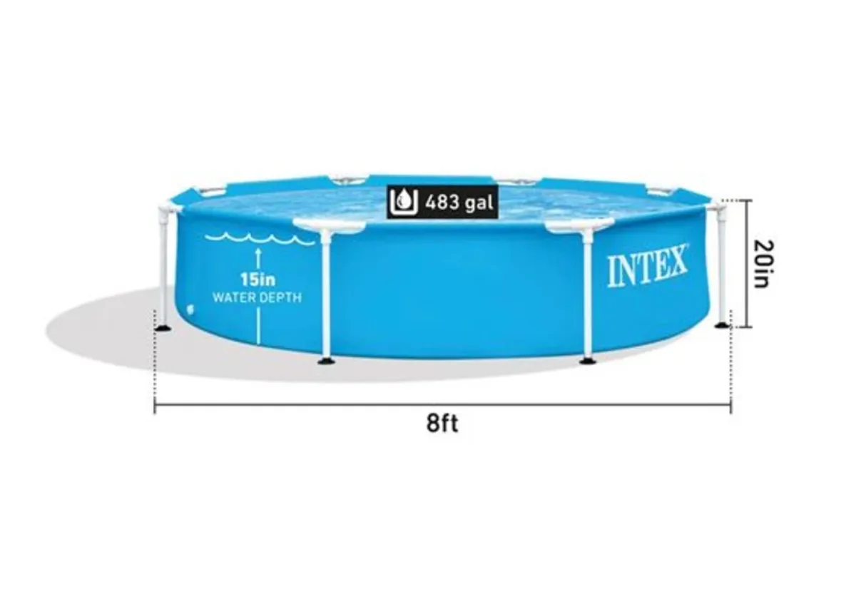 Intex 1,828 litre Metal Frame Pool Used Only 3 Tim - Image 2