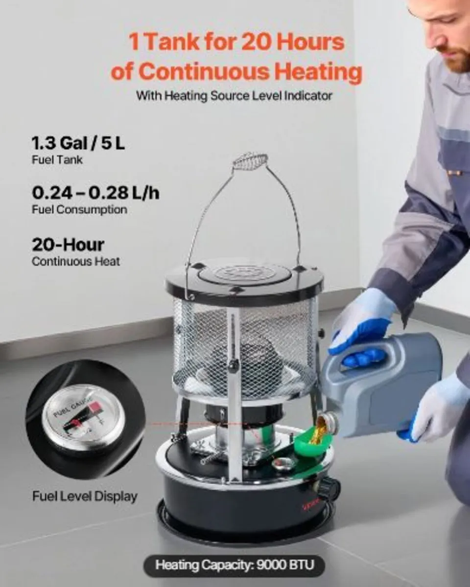 9000 BTU Portable Kerosene Heater & Stove - Image 4