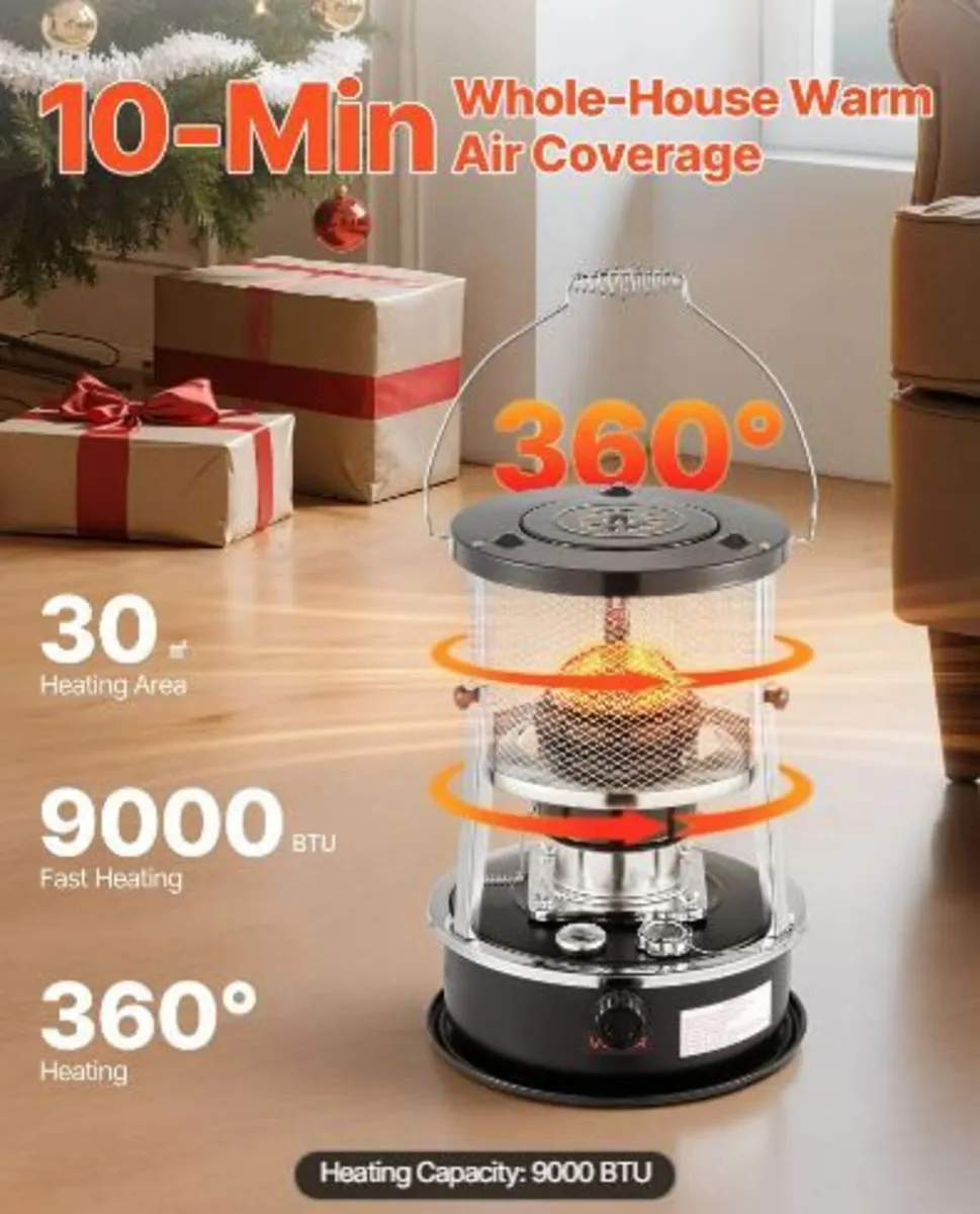 9000 BTU Portable Kerosene Heater & Stove - Image 2