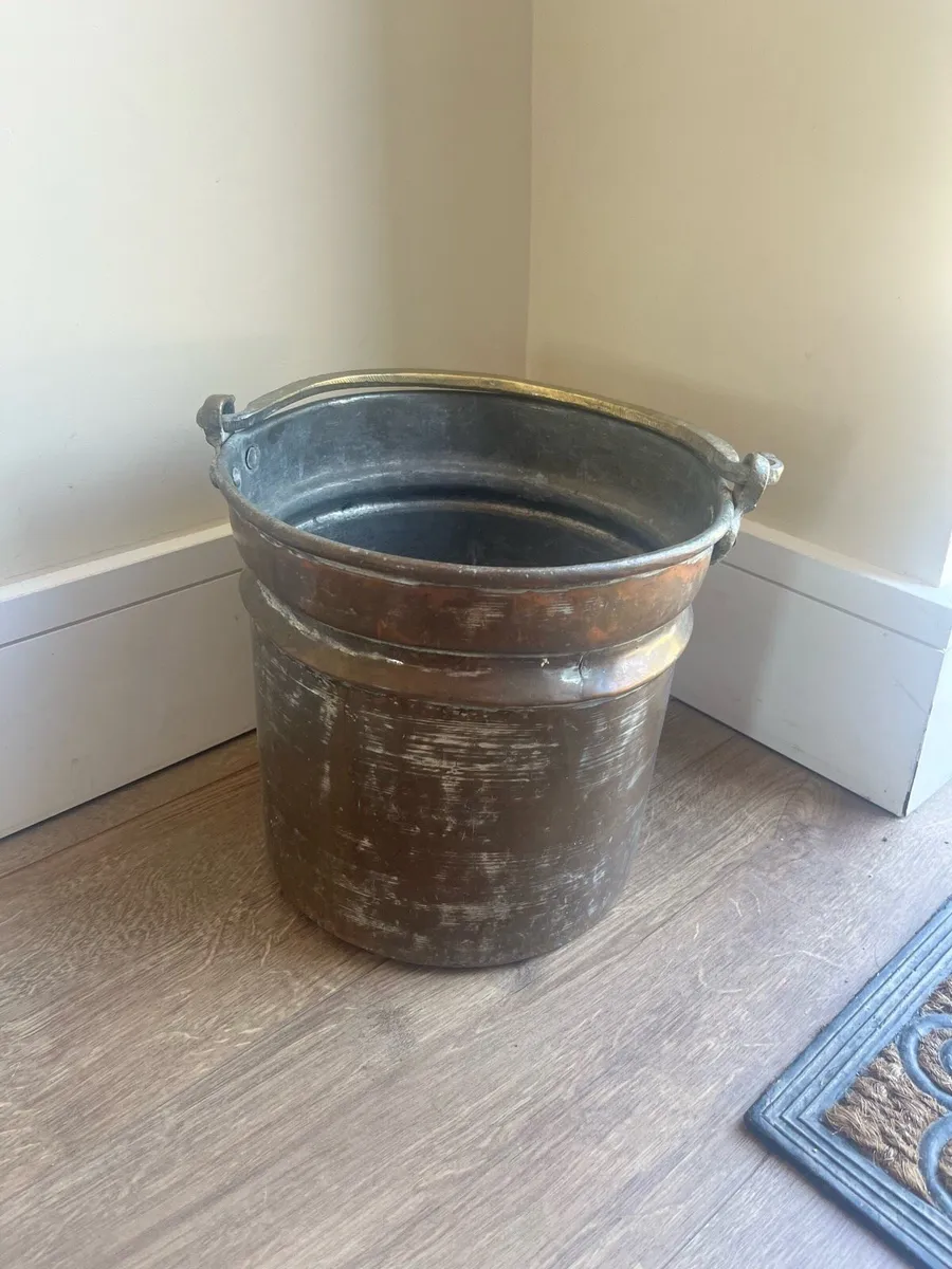 Antique Copper Log Bucket - Image 4