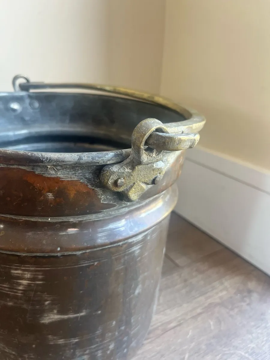 Antique Copper Log Bucket - Image 3