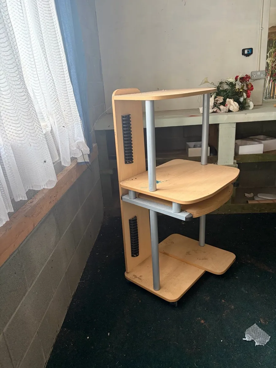 Computer desk with space for printer