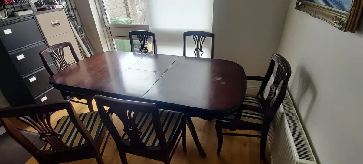 Mahogany Dining Table & 6 Chairs - €300 - Image 4