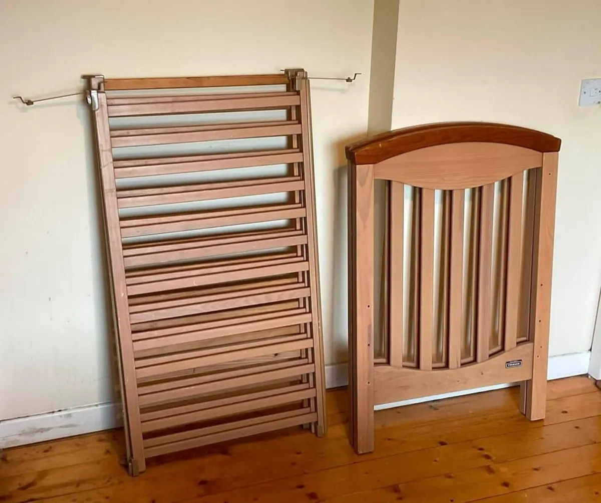 Solid Wooden Baby Cot – Adjustable Height Base - Image 3