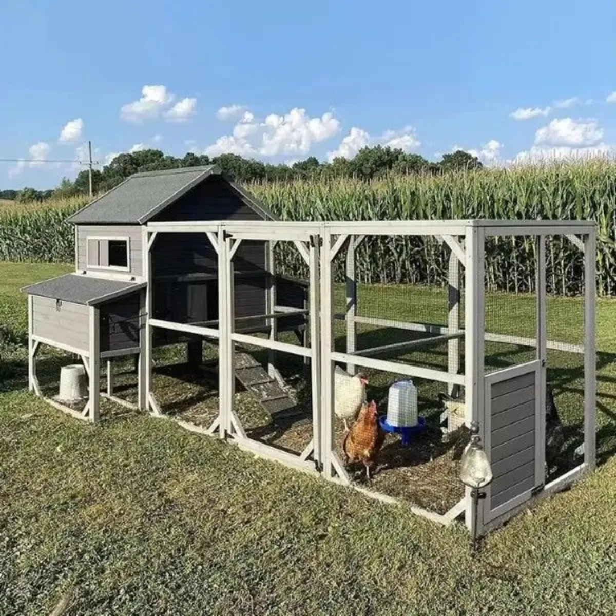 Coop Du Jour Chicken Coop – 6-8 Birds – Grey and W - Image 1