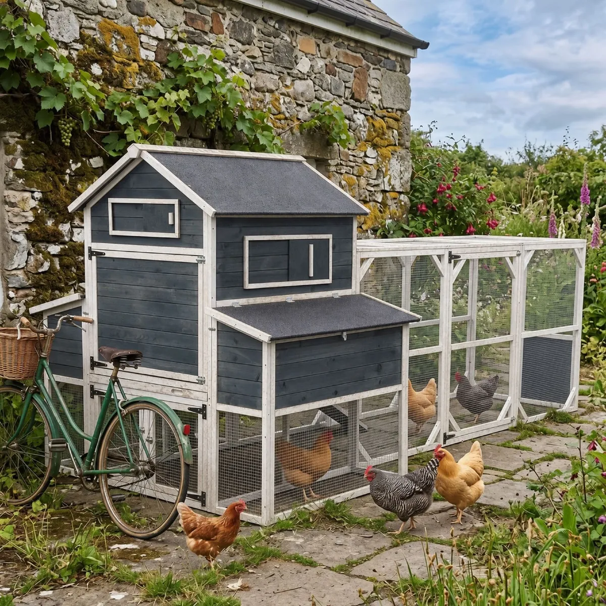 Coop Du Jour Chicken Coop – 6-8 Birds – Grey and W - Image 4