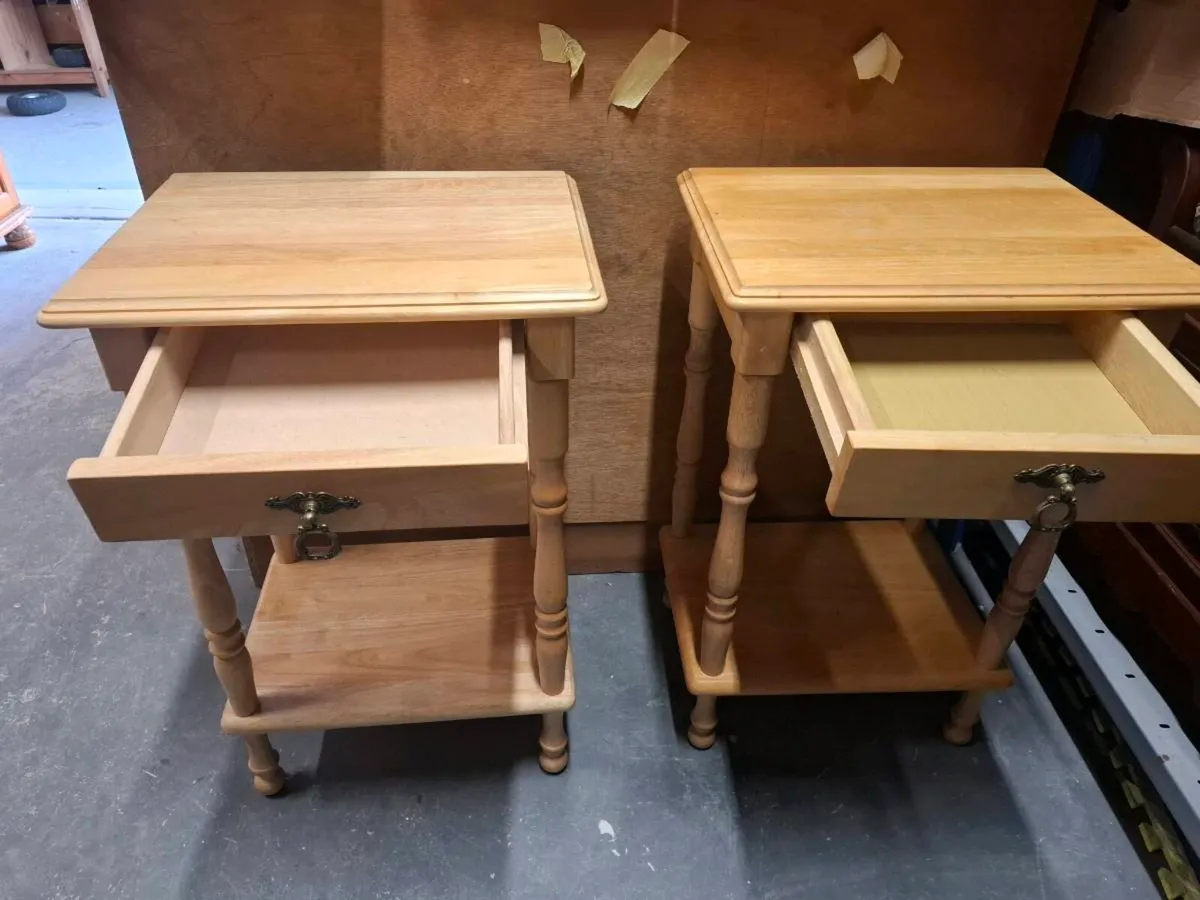 Pair of Wooden Bedside Tables / Lockers (DELIVERY) - Image 2