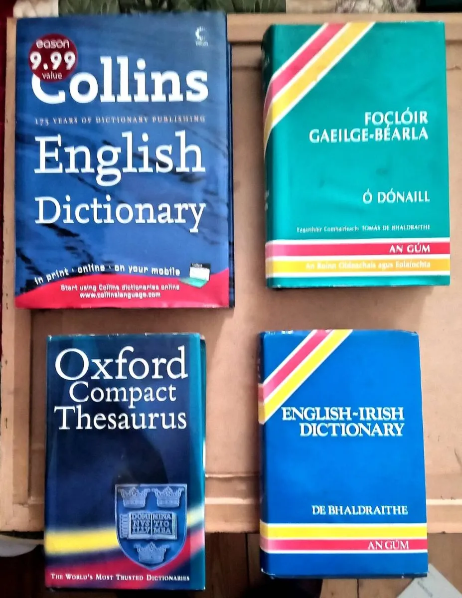 Four English Irish Dictionaries and Thesaurus