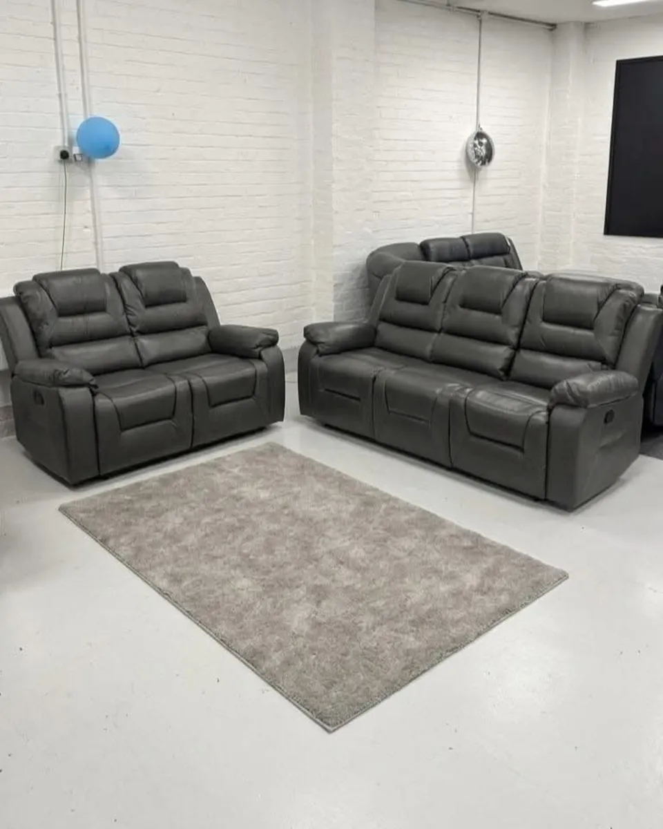 Axel 3+2 Manual Leather Recliner Sofa Set - Image 3