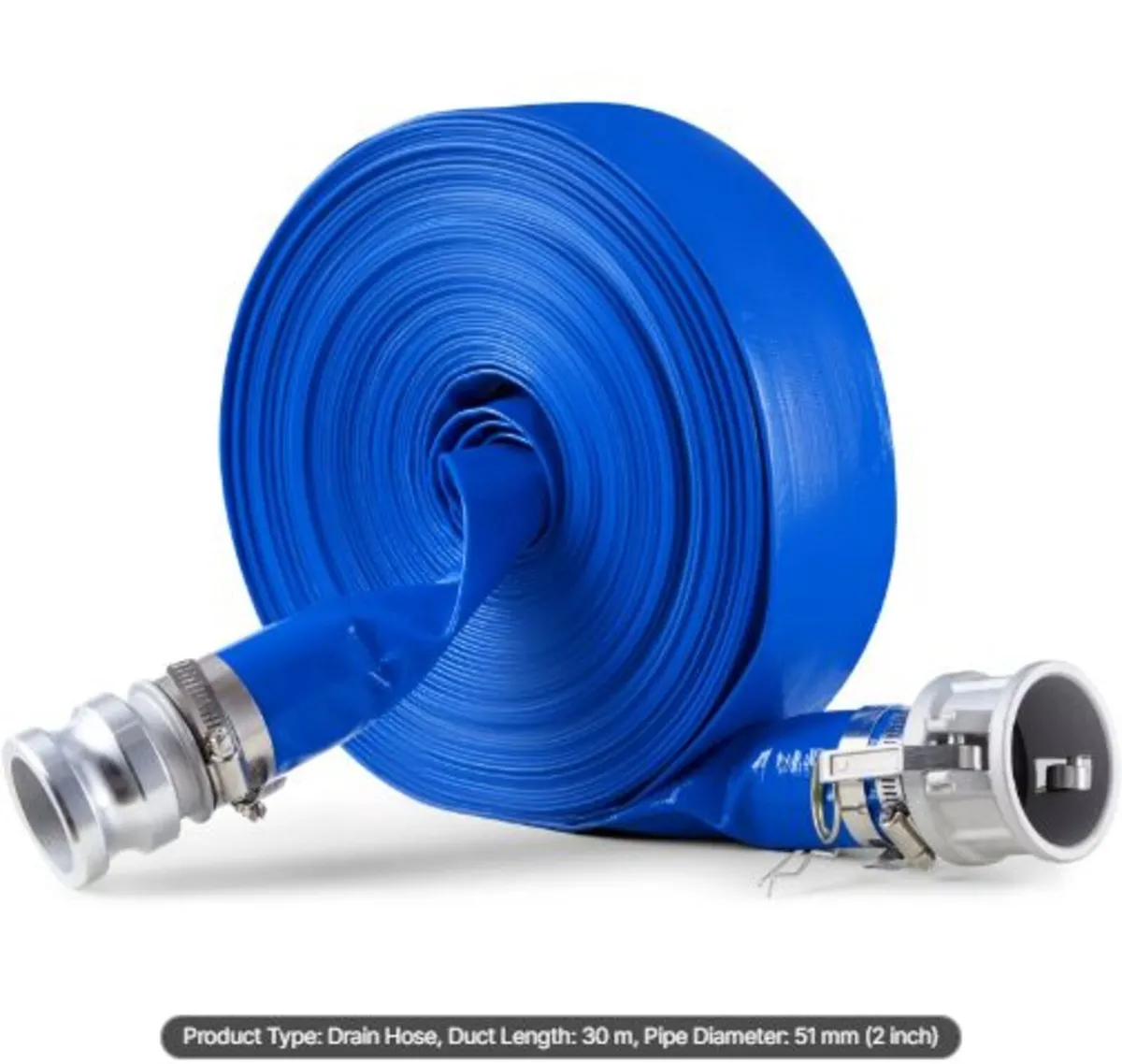 Backwash Hose, 51 mm(2 in) x 30.5 m(100 ft), Blue - Image 1