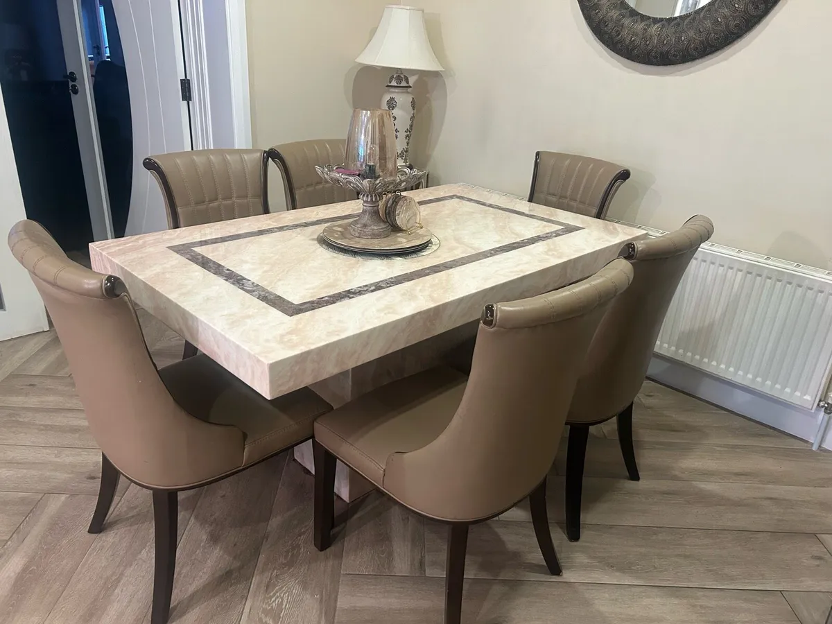 Kitchen Marble table and 6 chairs - Image 1