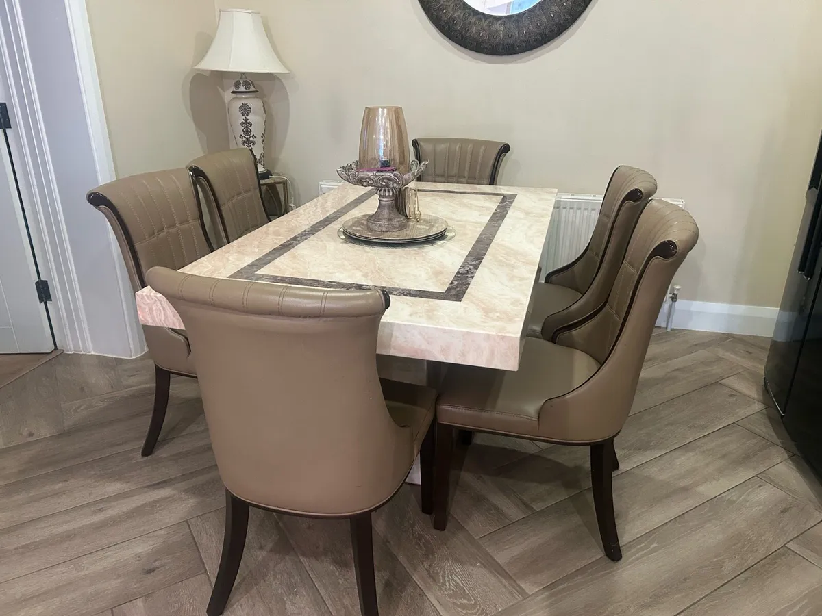 Kitchen Marble table and 6 chairs - Image 2