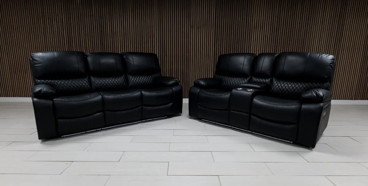 3+2 Rita Leather Manual Recliner Sofa Set - Image 4