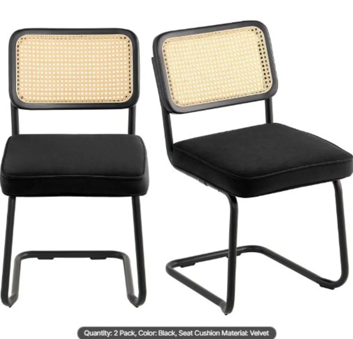 Rattan Chairs, Set of 2,Mid Century Modern Dining - Image 1