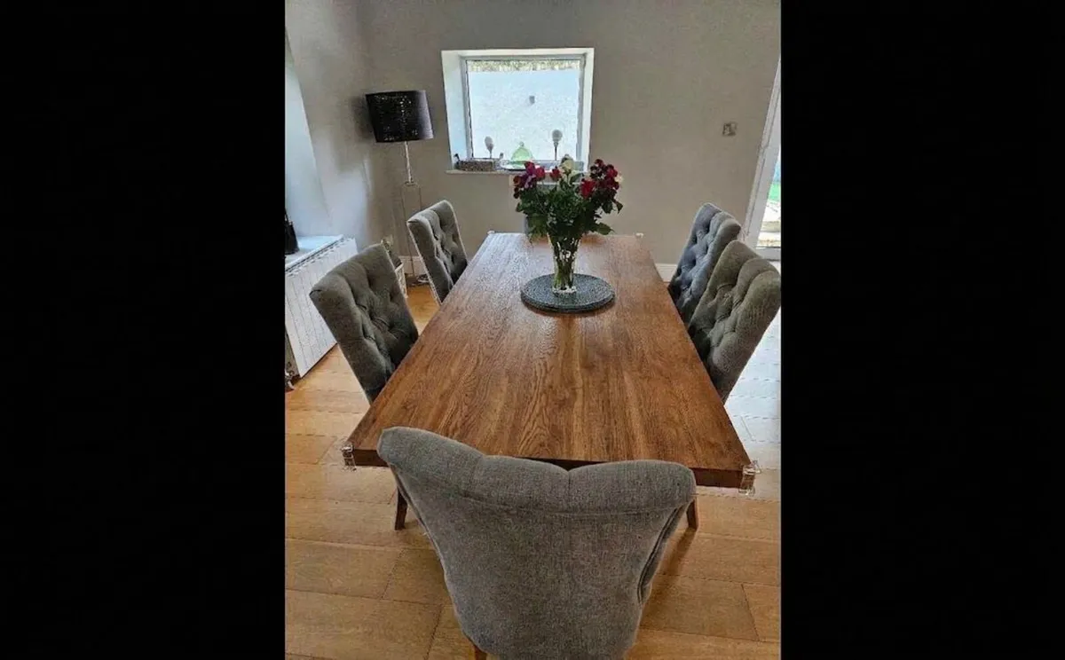 Oak Dining Table and Chairs - Image 1