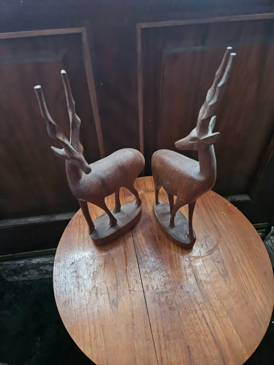 Vintage Mid Century Danish Teak Deer - Image 1