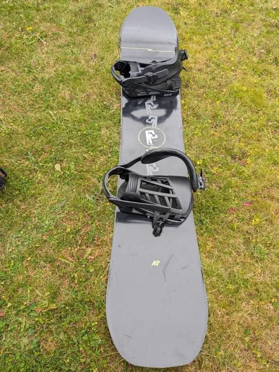 K2 Snowboard, bindings, boots and bag - Image 1