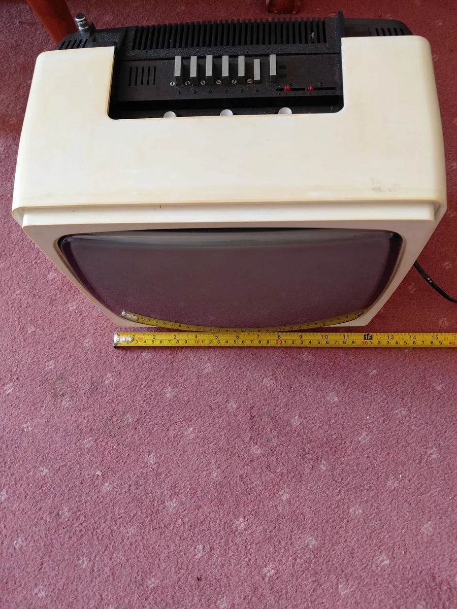 1970s / 1980s  Black + White Portable Television - Image 2