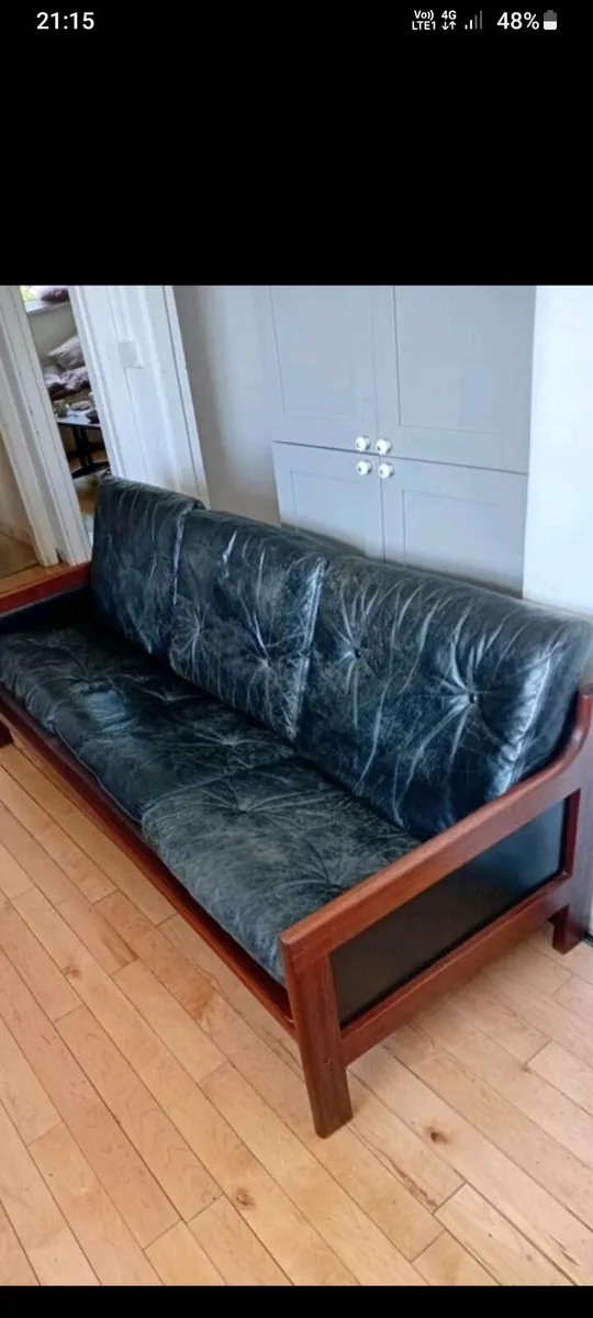 Mid century solid teak dyrlund 7820 sofa - Image 1