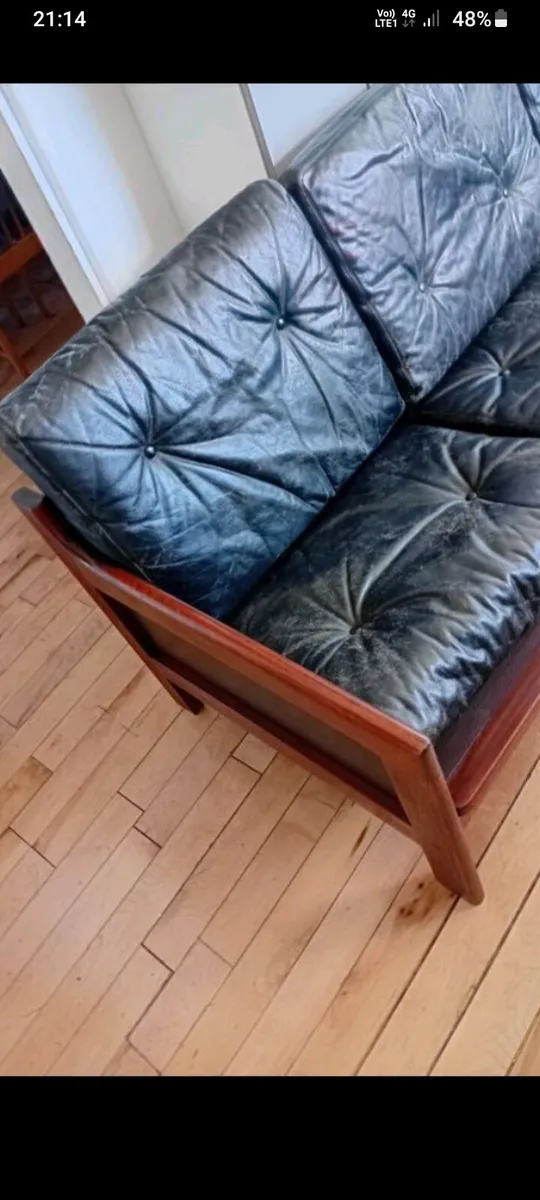 Mid century solid teak dyrlund 7820 sofa - Image 3