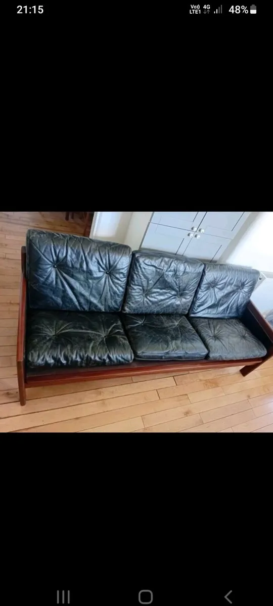 Mid century solid teak dyrlund 7820 sofa - Image 2