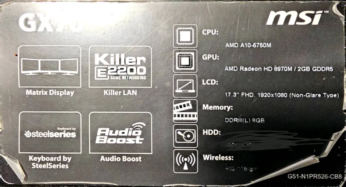 MSI GX70 17" Laptop - Image 3