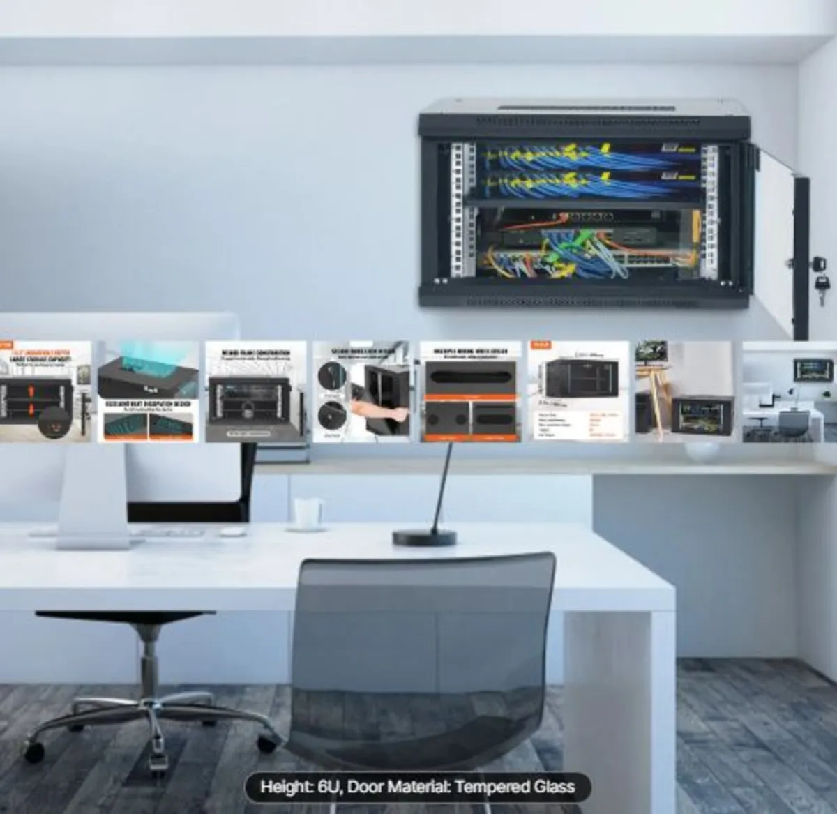 6U Wall Mount Network Server Cabinet, 39.4 cm Deep - Image 3
