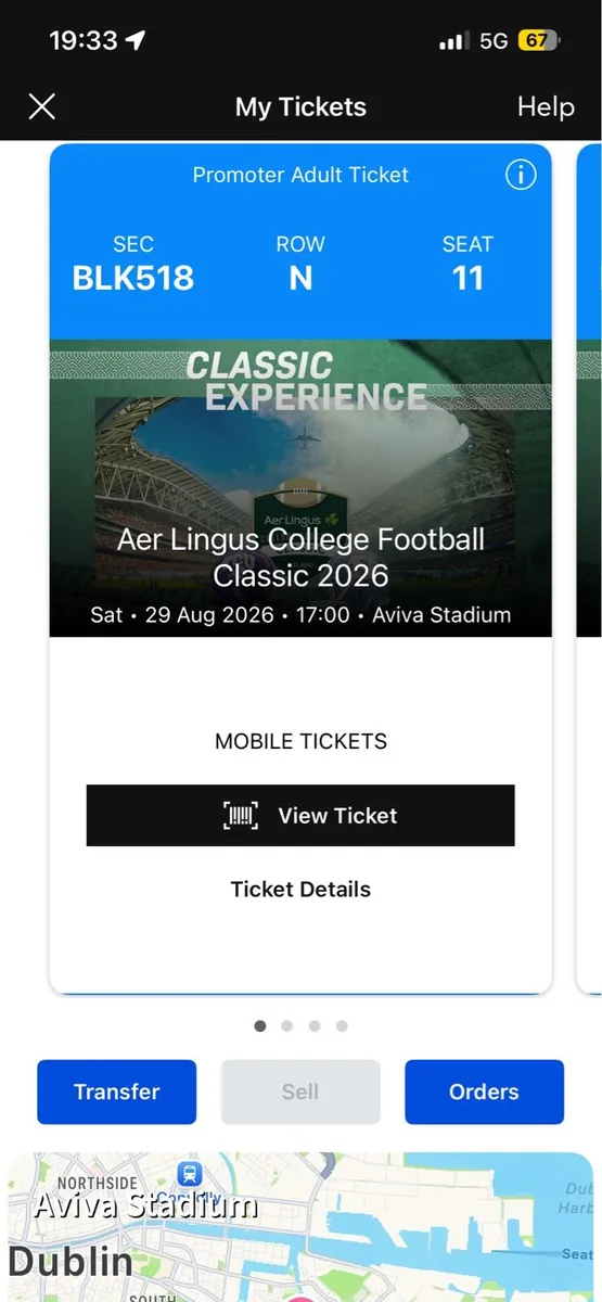 Aer Lingus College Football Tickets - Image 1