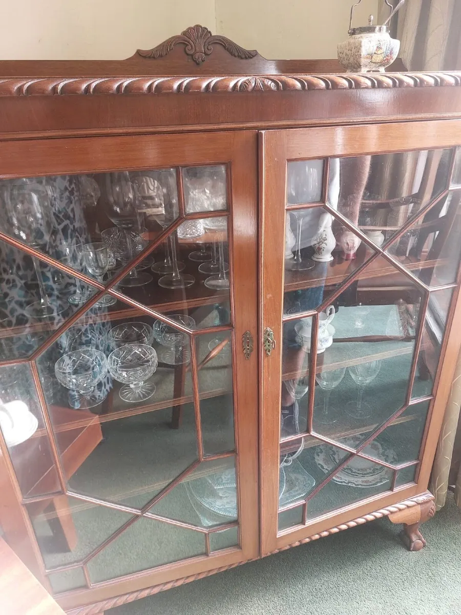 Vintage Wooden Glass Display Cabinet - Image 1