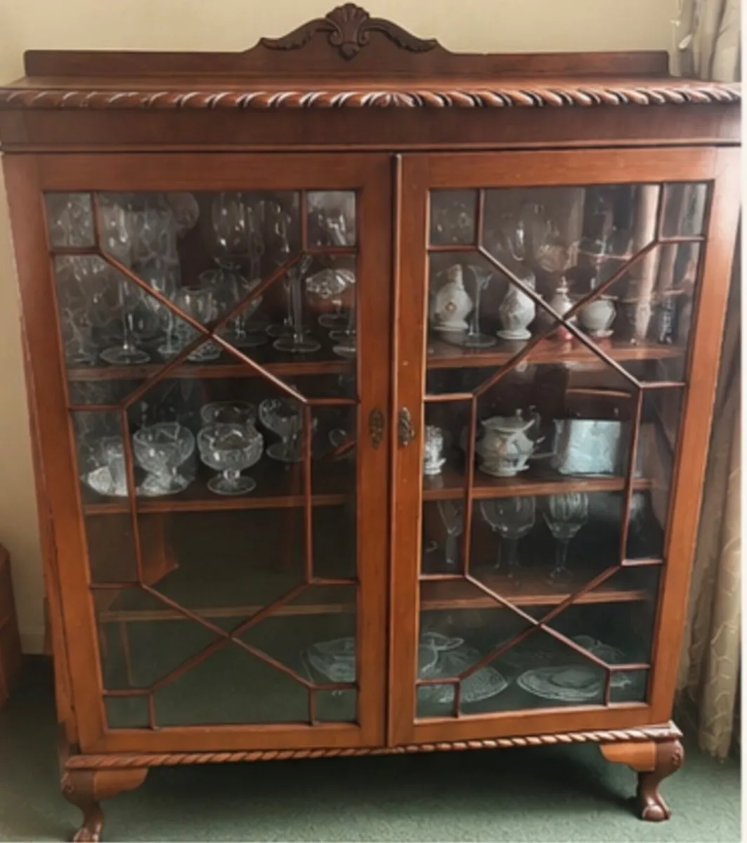 Vintage Wooden Glass Display Cabinet - Image 2