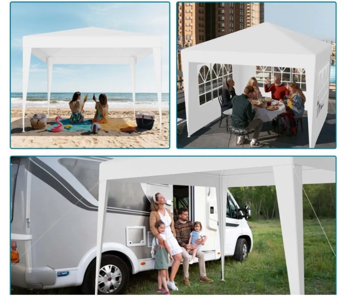 Waterproof 3x3m Gazebo with 4 Side Walls - Image 4