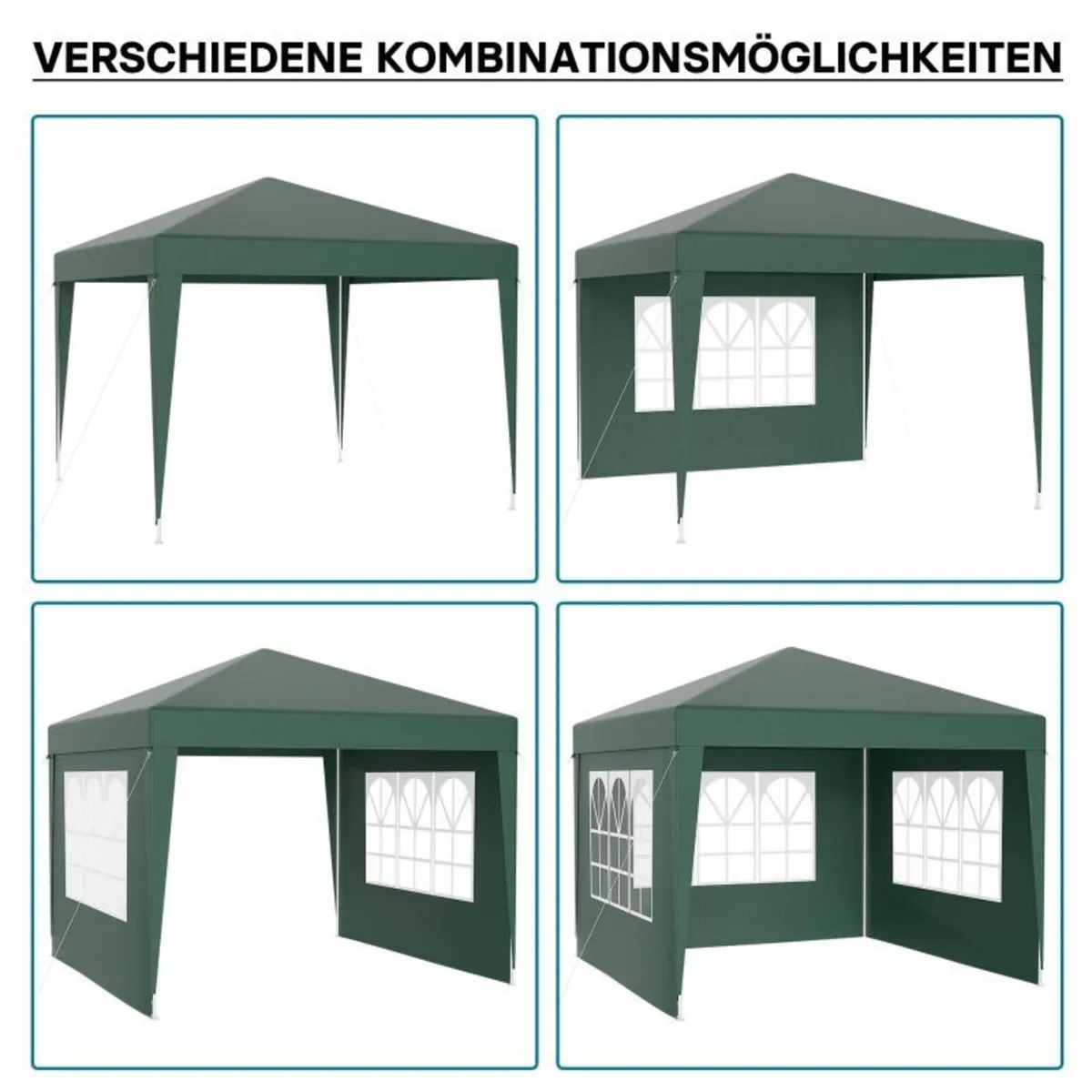 Waterproof 3x3m Gazebo with 4 Side Walls - Image 2
