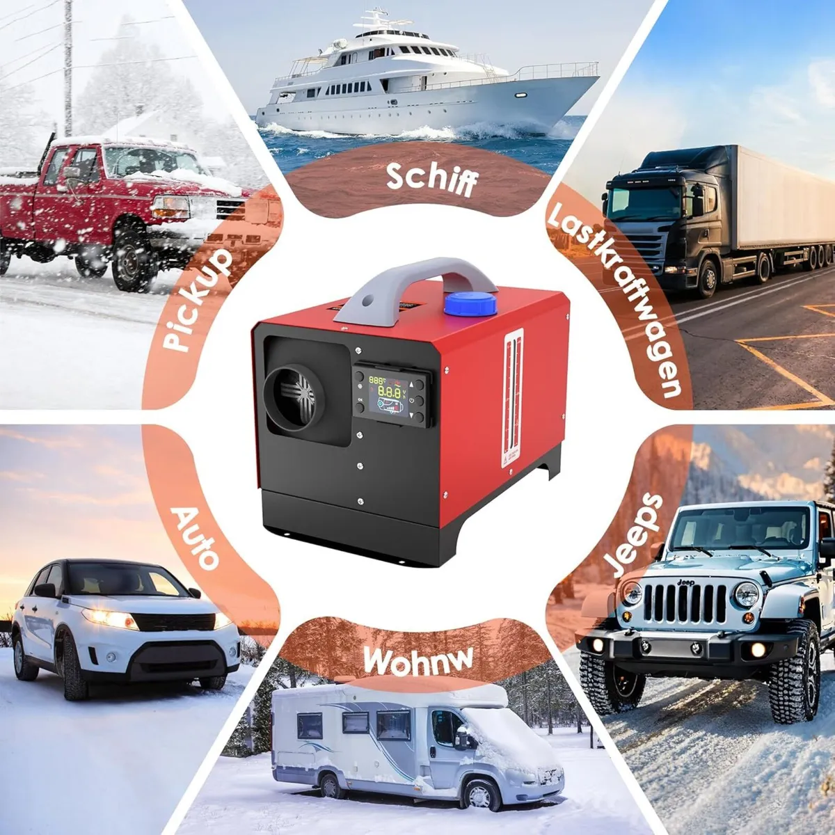 12 V 8 kW Diesel Heater, Remote, LCD - Image 2