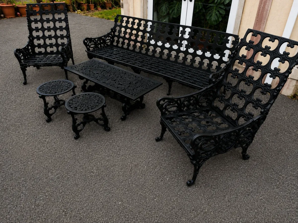 Vintage Cast Iron Garden Furniture Set - Image 1