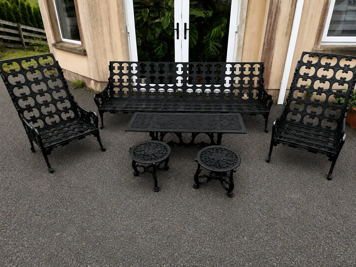 Vintage Cast Iron Garden Furniture Set - Image 2