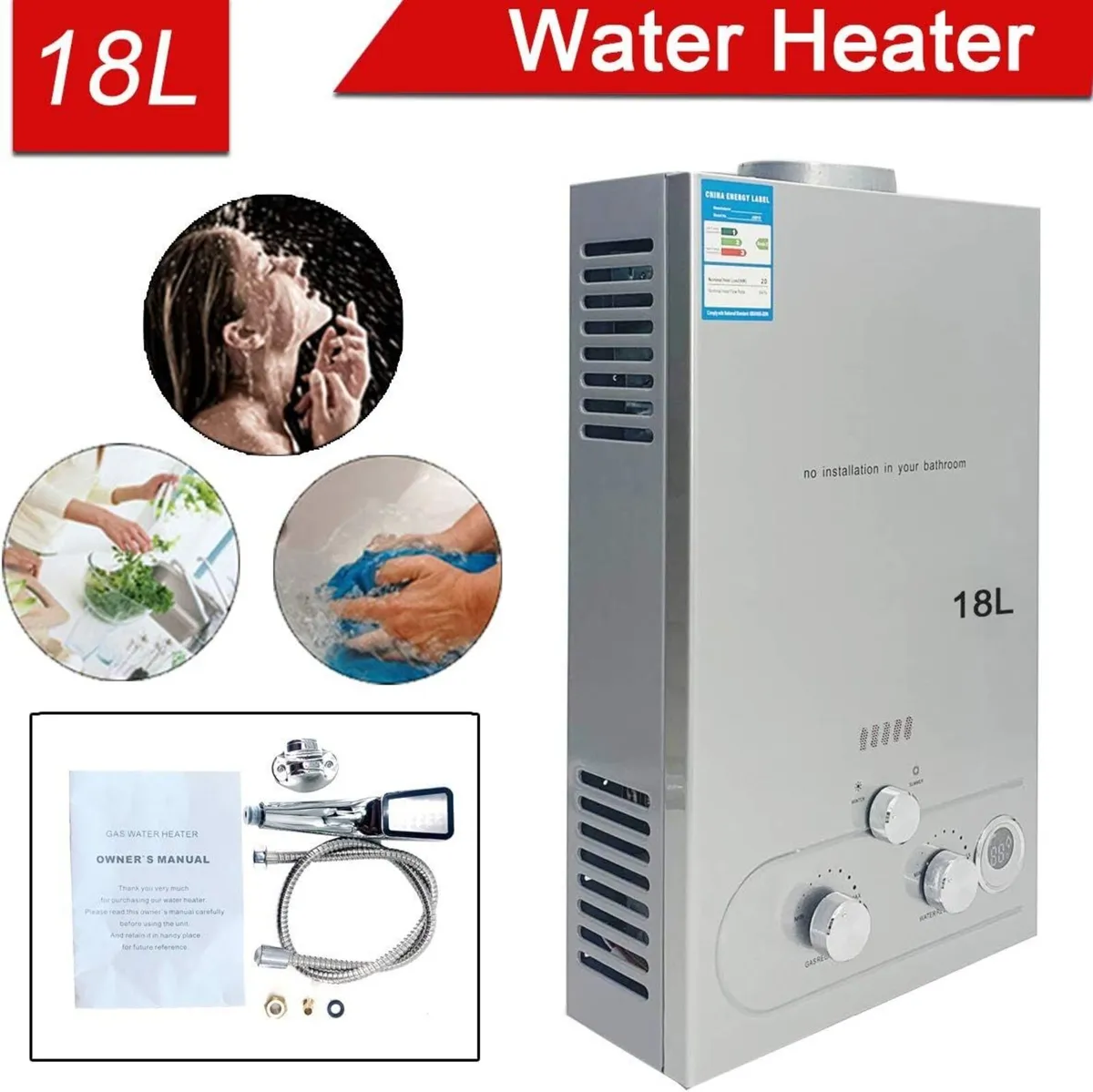 18L Instant Gas Hot Water Heter Tankless Boiler - Image 4