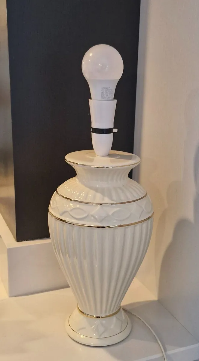 Two Cream Lamp Stands - Image 1