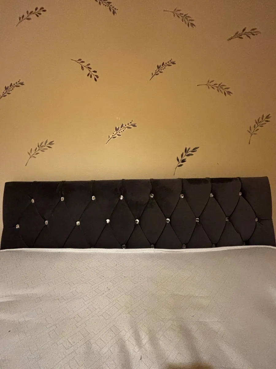 Black Velvet Bed Frame (Double) - Image 1