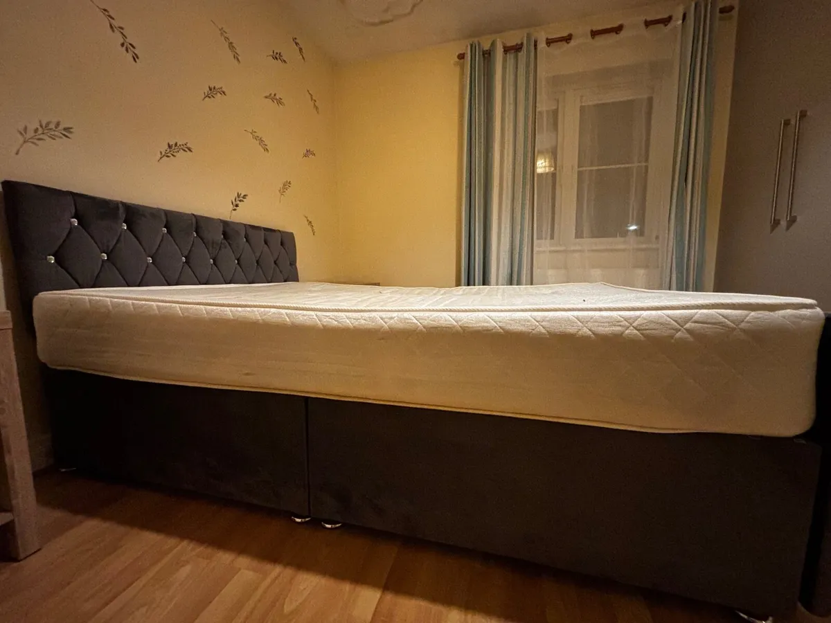 Black Velvet Bed Frame (Double) - Image 2